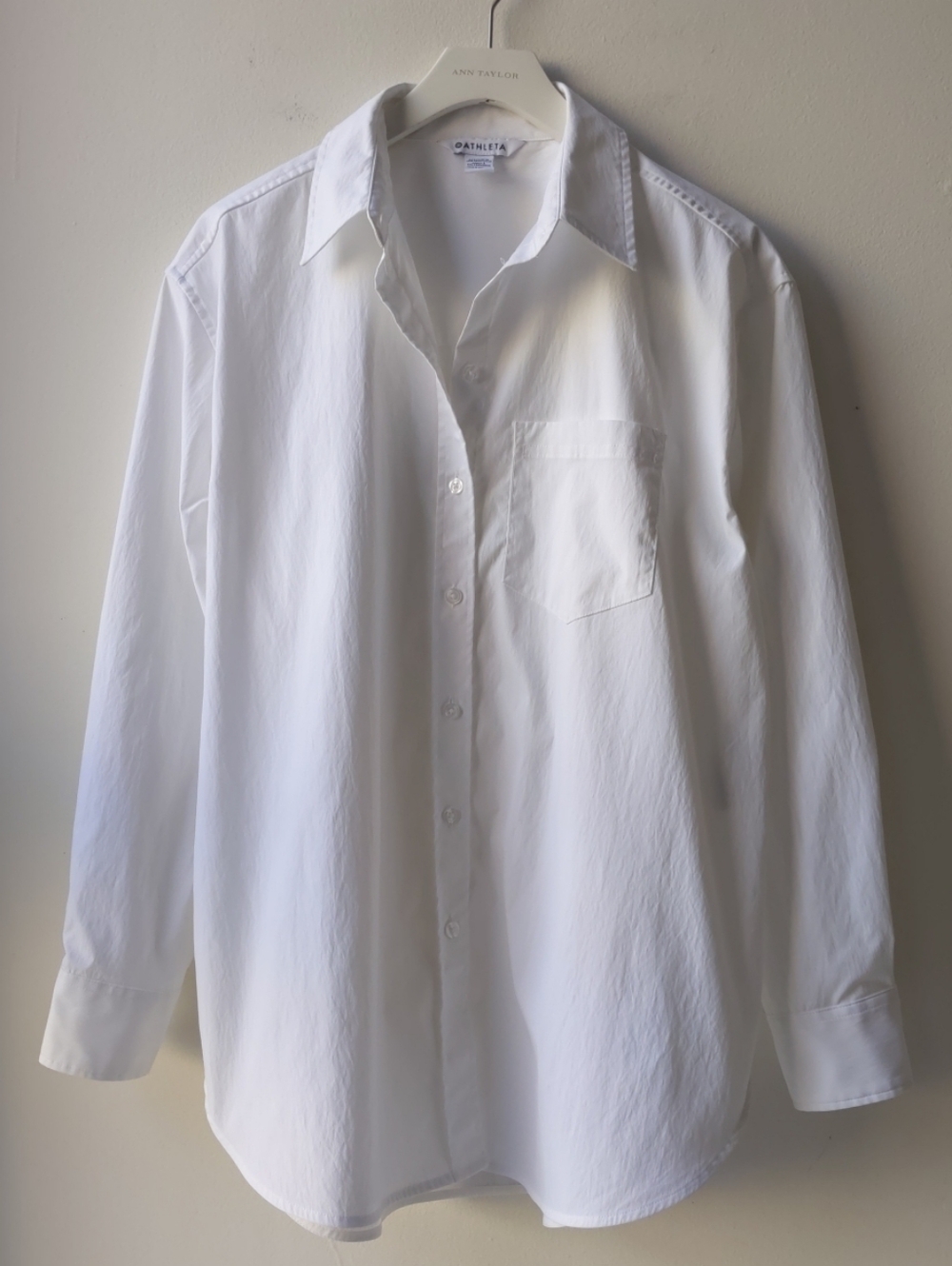 Athleta Midday Oversized Poplin Shirt White Women's Small